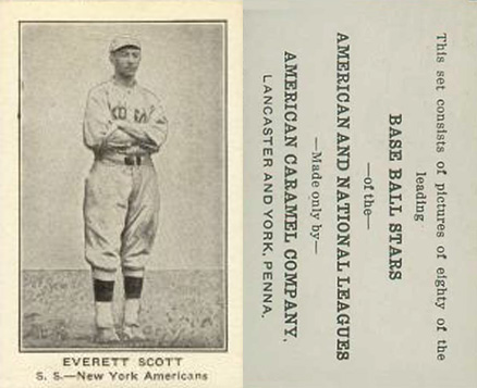 1921 American Caramel--Series of 80 Everett Scott #104 Baseball Card