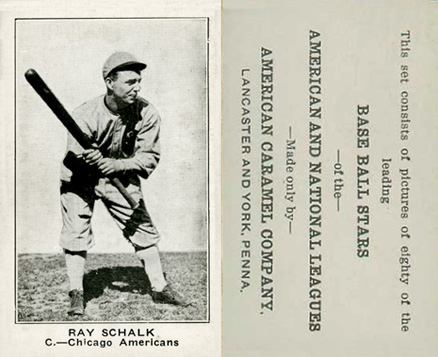 1921 American Caramel--Series of 80 Ray Schalk # Baseball Card