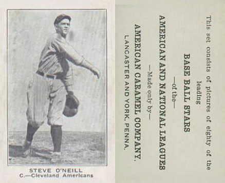 1921 American Caramel--Series of 80 Steve O'Neill # Baseball Card