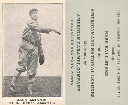 1921 American Caramel--Series of 80 Jack McInnis # Baseball Card