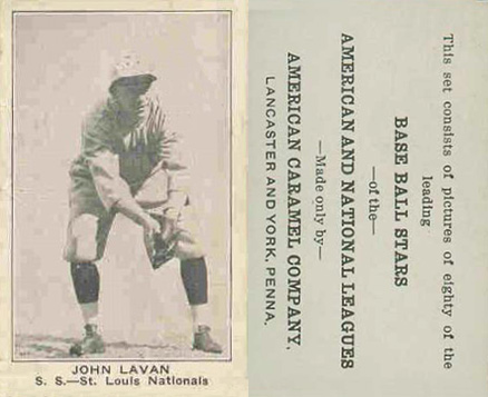 1921 American Caramel--Series of 80 John Lavan # Baseball Card