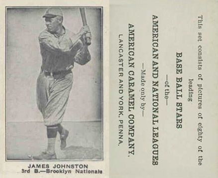1921 American Caramel--Series of 80 James Johnston # Baseball Card