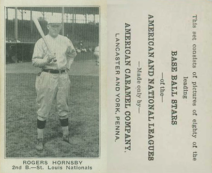 1921 American Caramel--Series of 80 Rogers Hornsby # Baseball Card