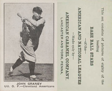 1921 American Caramel--Series of 80 John Graney # Baseball Card