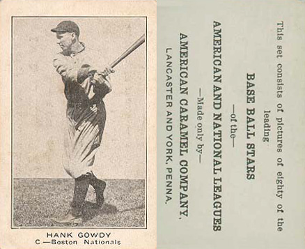 1921 American Caramel--Series of 80 Hank Gowdy # Baseball Card