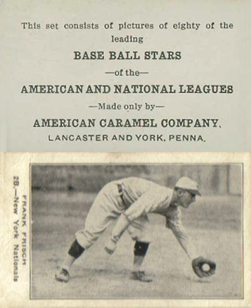 1921 American Caramel--Series of 80 Frank Frisch # Baseball Card