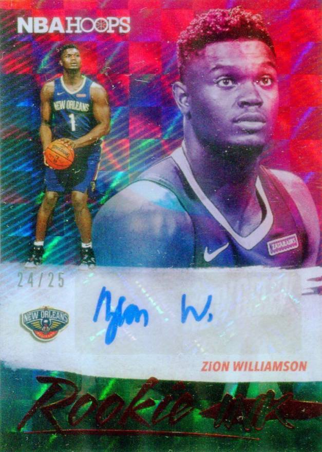 2019 Panini Hoops Hoops Ink Zion Williamson #ZWL Basketball Card