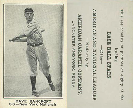1921 American Caramel--Series of 80 Dave Bancroft #5 Baseball Card