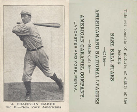 1921 American Caramel--Series of 80 J. Franklin Baker #4 Baseball Card