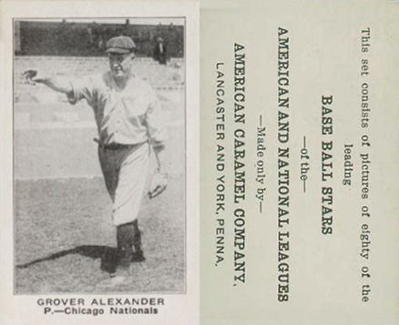 1921 American Caramel--Series of 80 Grover Alexander # Baseball Card