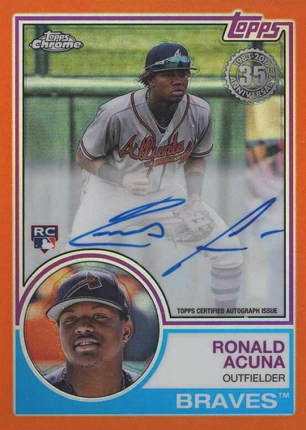 2018 Topps Chrome 1983 Topps Autographs Ronald Acuna #RA Baseball Card