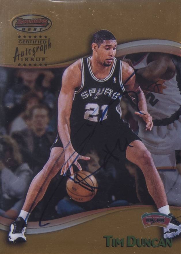 1998 Bowman's Best Certified Autographs Tim Duncan #A2 Basketball Card