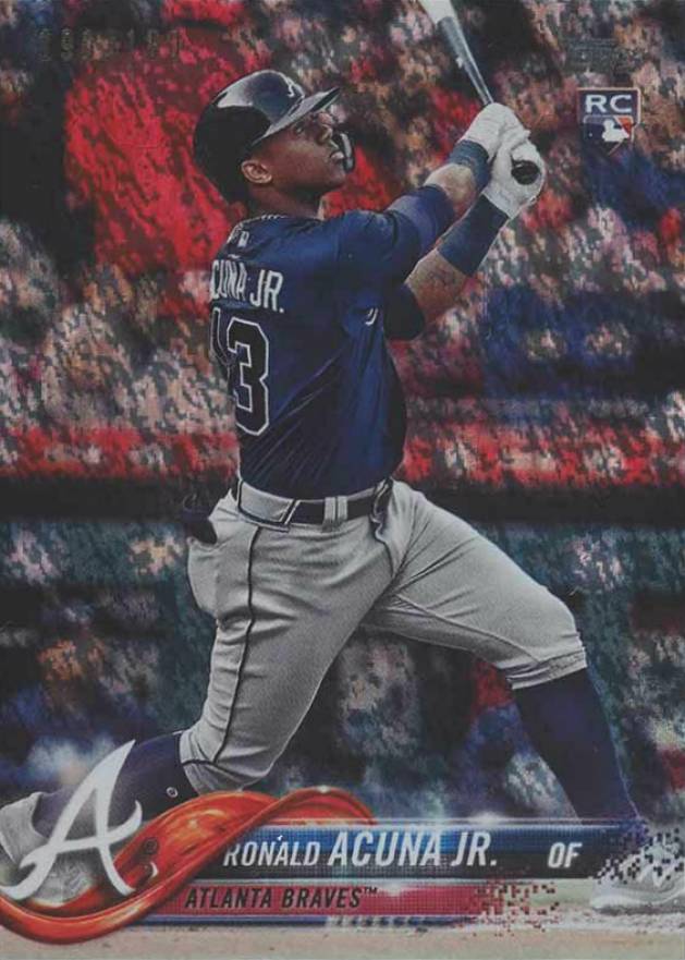 2018 Topps Factory Set Sparkle Foil Ronald Acuna Jr. #698b Baseball Card