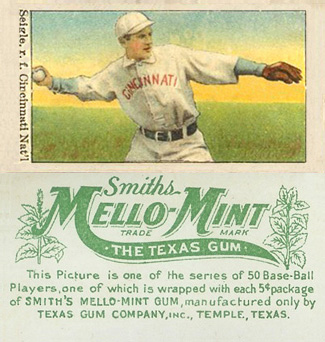 1910 Mello-Mint Seigel, r.f. Cincinnati, Nat'l. # Baseball Card