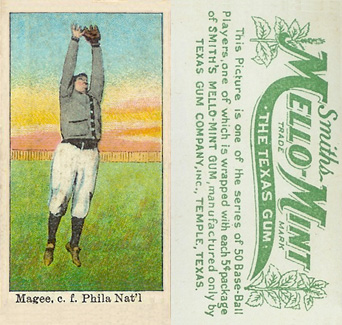 1910 Mello-Mint Magee, c.f. Phila. Nat'l. # Baseball Card