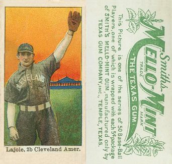1910 Mello-Mint Lajoie, 2b Cleveland Amer. # Baseball Card