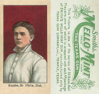 1910 Mello-Mint Knabe, 2b Phila. Nat. # Baseball Card