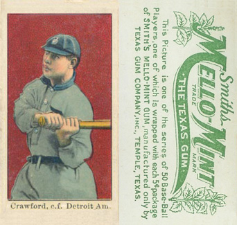 1910 Mello-Mint Crawford, c.f. Detroit Am. # Baseball Card
