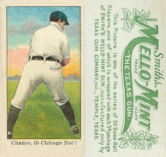 1910 Mello-Mint Chance, 1b. Chicago Nat'l. # Baseball Card