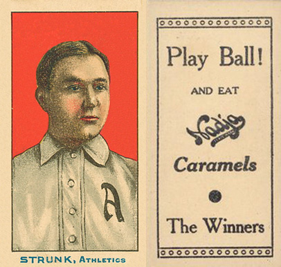 1910 Nadja Philadelphia Athletics Strunk, Athletics # Baseball Card