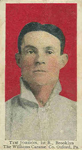 1910 Williams Caramel Tim Jordan, 1st B., Brooklyn # Baseball Card