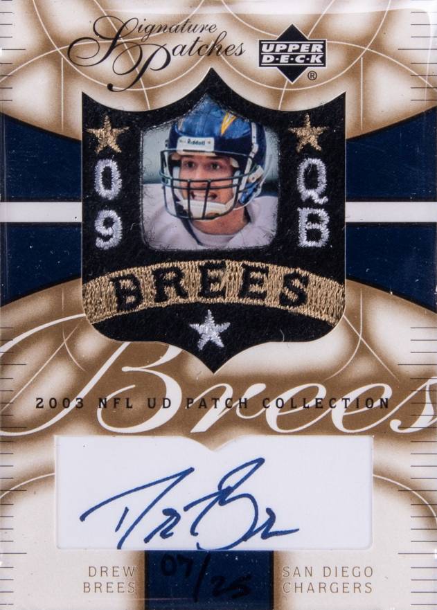 2003 Upper Deck Patch Collection Signature Patches Drew Brees #SP-DB Football Card