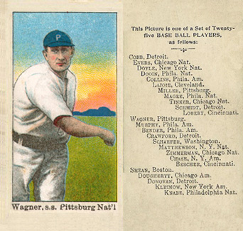 1909 Anonymous Wagner, s.s. Pittsburgh, Nat'l. # Baseball Card