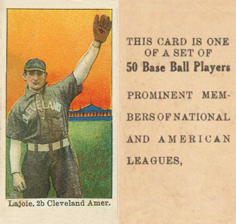 1909 Anonymous "Set of 50" Lajoie, 2b Cleveland Amer. # Baseball Card