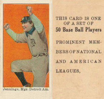 1909 Anonymous "Set of 50" Jennings, Mgr. Detroit Am. # Baseball Card