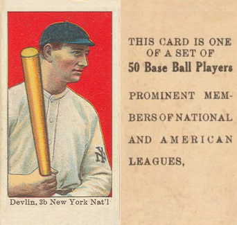 1909 Anonymous "Set of 50" Devlin, 3b New York Nat'l # Baseball Card