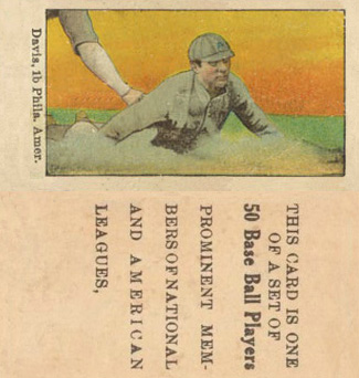 1909 Anonymous "Set of 50" Davis, 1b Phila. Amer. # Baseball Card