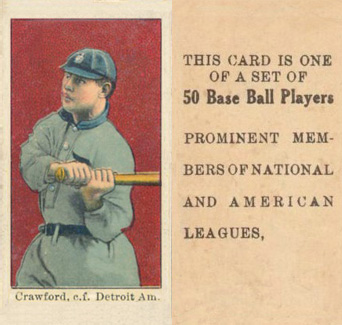 1909 Anonymous "Set of 50" Crawford, c.f. Detroit Am. # Baseball Card