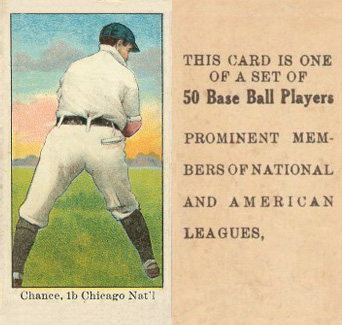 1909 Anonymous "Set of 50" Chance, 1b. Chicago Nat'l. # Baseball Card