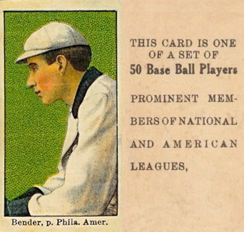 1909 Anonymous "Set of 50" Bender, p. Phila. Am. # Baseball Card