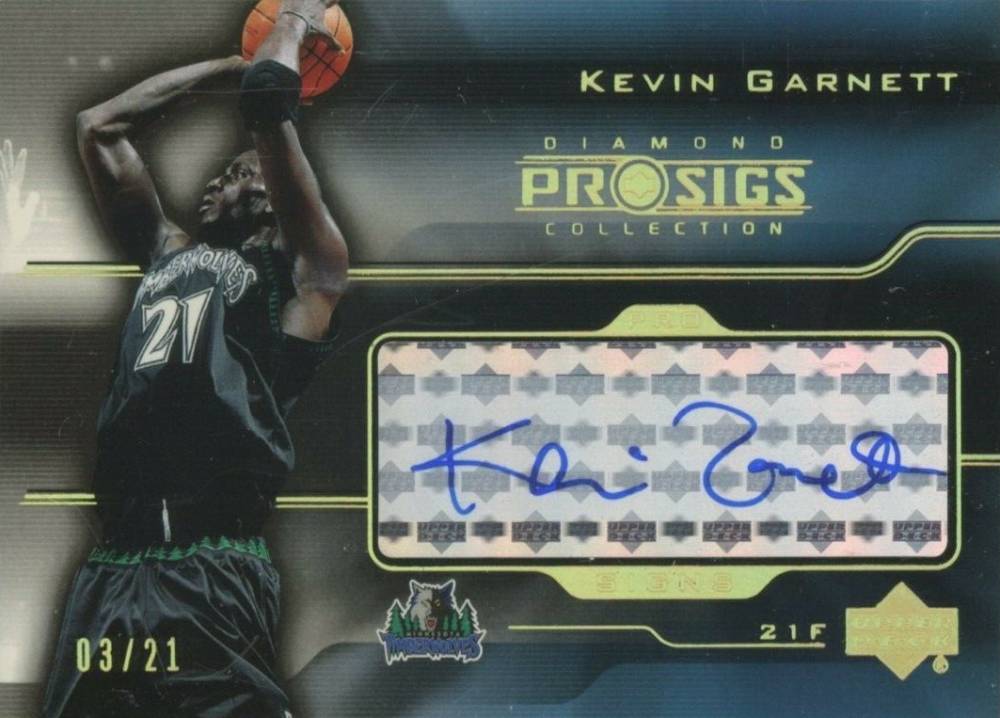 2004 Upper Deck Pro Sigs Pro Signs Kevin Garnett #PS-KG Basketball Card