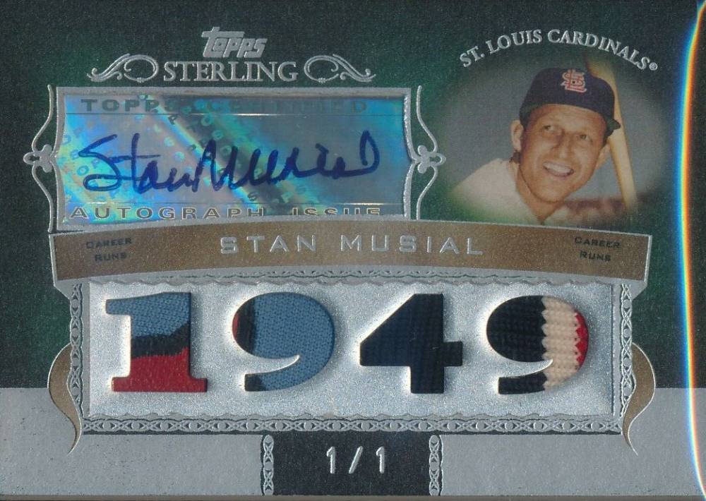 2007 Topps Sterling Career Stats Relics Stan Musial #4CSA-77 Baseball Card