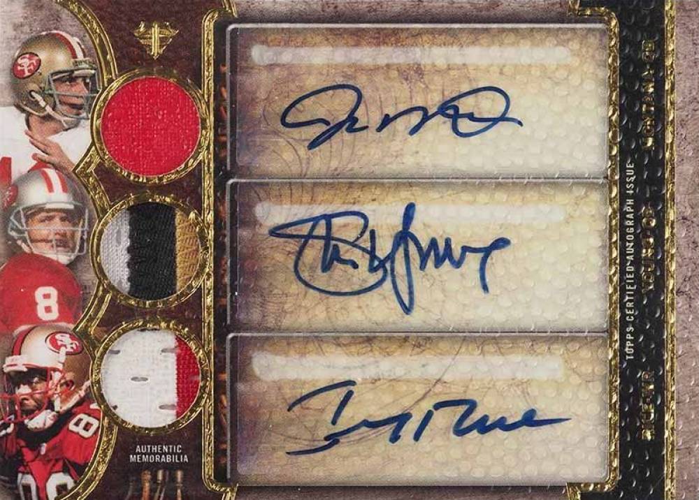 2013 Topps Triple Threads Autograph Relics Trios Jerry Rice/Joe Montana/Steve Young #MYR Football Card