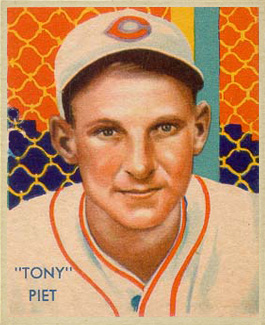 1934 Diamond Stars  Tony Piet #72 Baseball Card