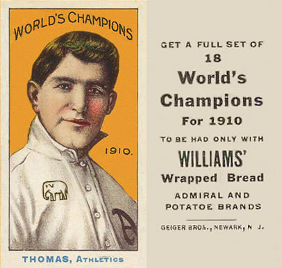 1911 Williams Baking Thomas, Athletics # Baseball Card