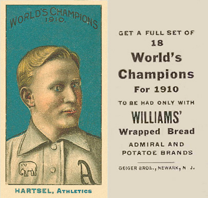 1911 Williams Baking Hartsel, Athletics # Baseball Card