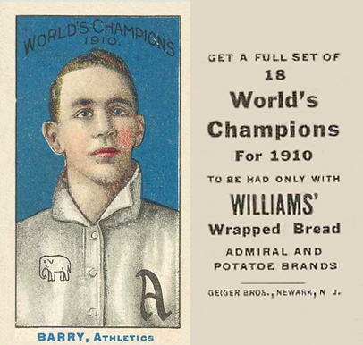 1911 Williams Baking Barry, Athletics # Baseball Card