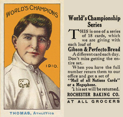 1911 Rochester Baking Thomas, Athletics # Baseball Card