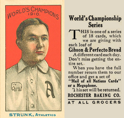 1911 Rochester Baking Strunk, Athletics # Baseball Card