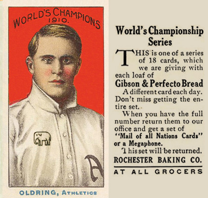 1911 Rochester Baking Oldring, Athletics # Baseball Card