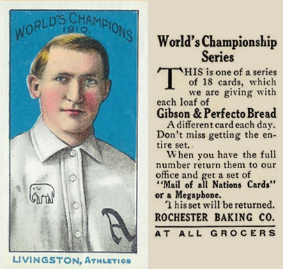 1911 Rochester Baking Livingston, Athletics # Baseball Card