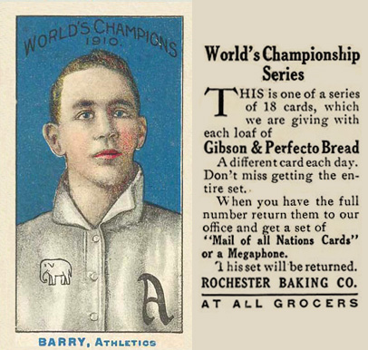 1911 Rochester Baking Barry, Athletics #2 Baseball Card
