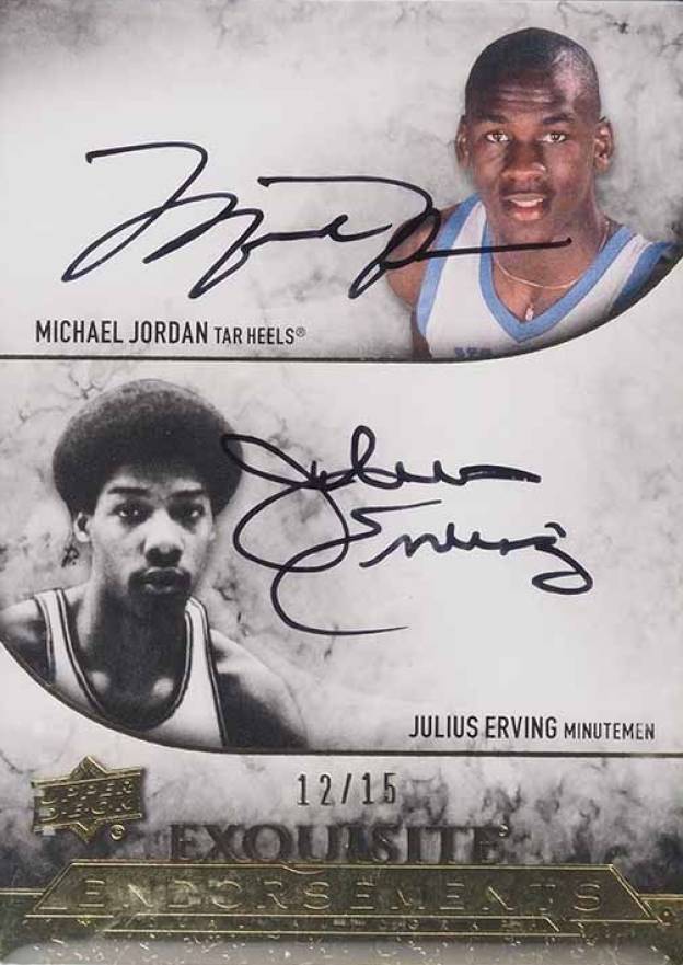 2012 Upper Deck Exquisite Collection Endorsements Dual Julius Irving/Michael Jordan #EE2JE Basketball Card