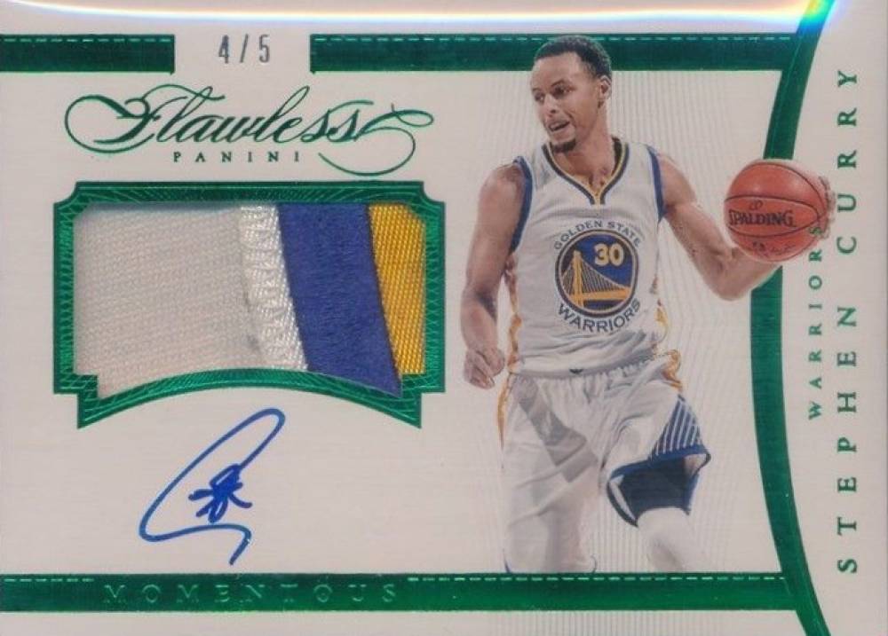 2014 Panini Flawless Momentous Autograph Memorabilia Stephen Curry #MA-SC Basketball Card