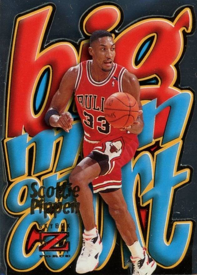 1996 Skybox Z-Force Big Man on Court Scottie Pippen #9 Basketball Card