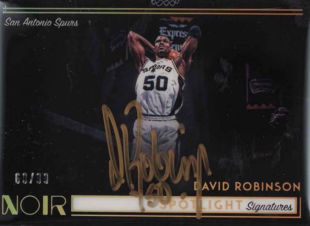 2018 Panini Noir Spotlight Signatures David Robinson #DR Basketball Card